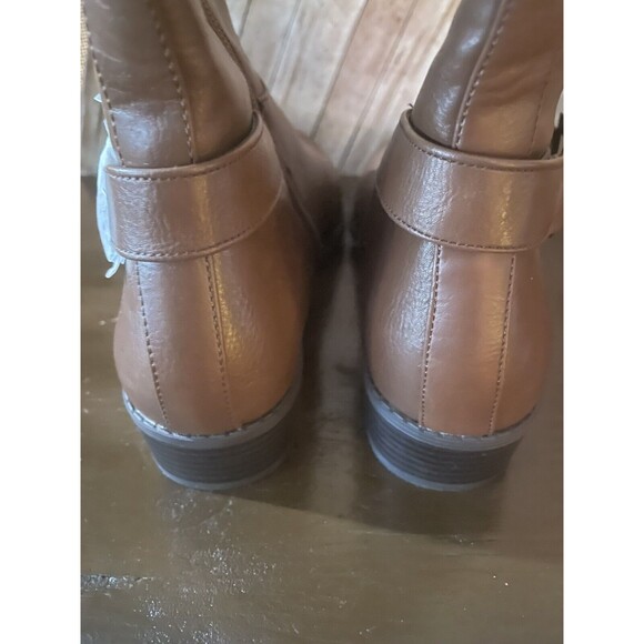 ALFANI Womens Brown Kallumm Almond Toe/Block Heel Zip-Up Riding Boot-Womens 7.5M - Picture 4 of 6